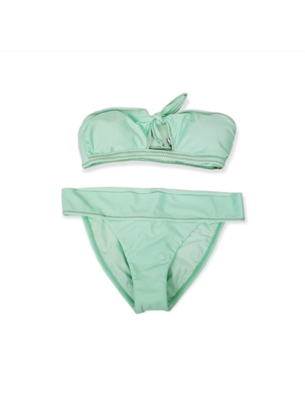 Strapless Tie-Front Mint Bikini Set - Women Swim - Picture 3 of 15